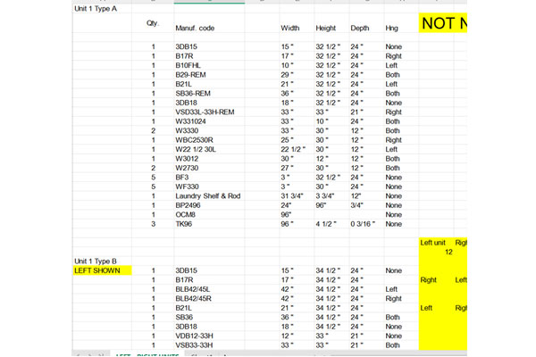 Take off list